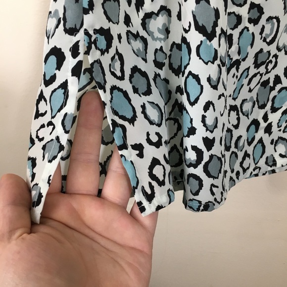 Notations Animal Print Button Down sz 1X - Picture 6 of 9